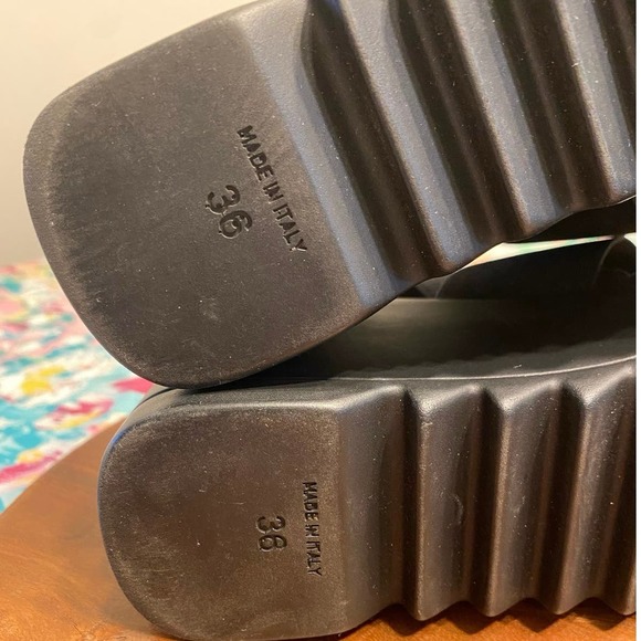 Steve Madden Ramzi Platform Strappy Sandals Black Made In Italy US 5.5 - Picture 10 of 12